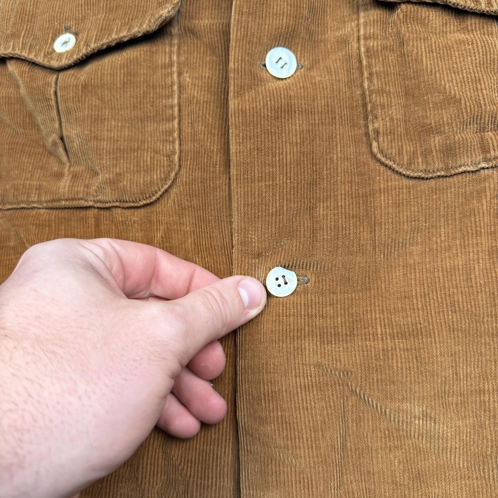 Vintage Marlboro Superoy Shirt Mens Medium Brown Corduroy Long Sleeve 50s - Picture 4 of 11